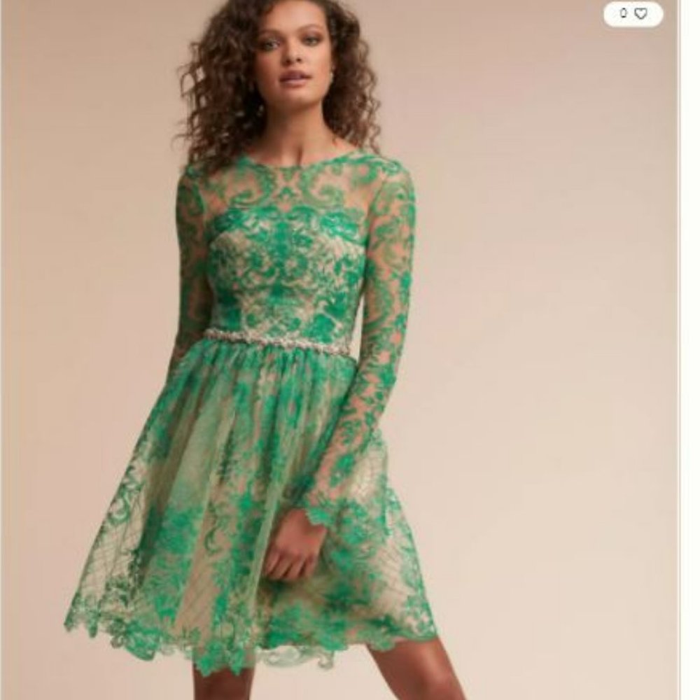 NWT Monique Lhuillier x BHLDN / Anthropologie | The Holly Dress - green (Size 4)